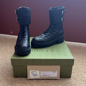 Gucci Black Quilted Leather Boots